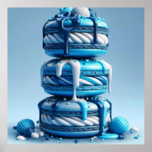 Blue Delight - Artistic Macaron Poster