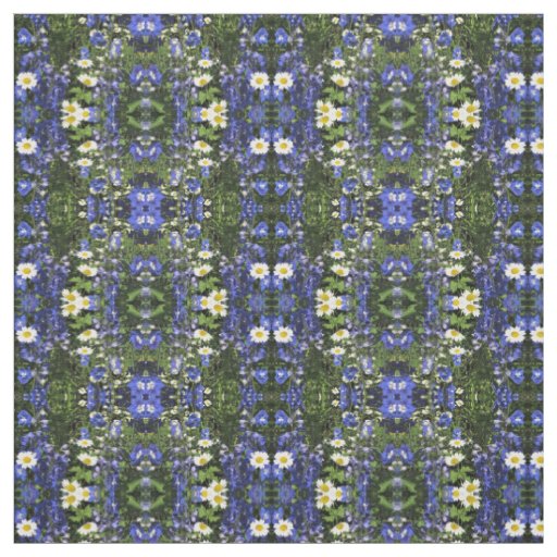 Blue Delphinium in the Gardens Fabric