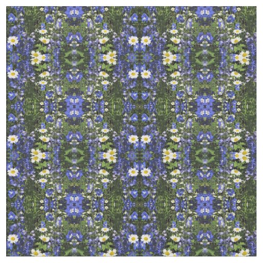 Blue Delphinium in the Gardens Fabric