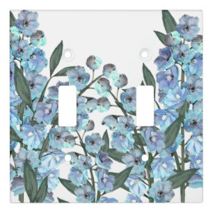 Blue Delphinium Light Switch Cover