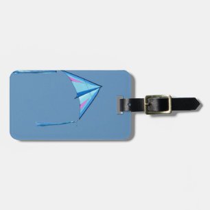 Blue Delta Kite on Blue Sky Luggage Tag