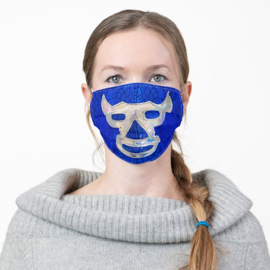 Blue Demon Luchador/Wrestling Adult Cloth Face Mask (Worn)