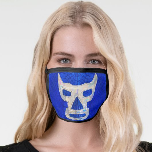 Blue Demon Mexican Luchador Face Mask (Worn Her)