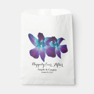Blue Dendrobium Orchid Happily Ever After Wedding Favor Bag