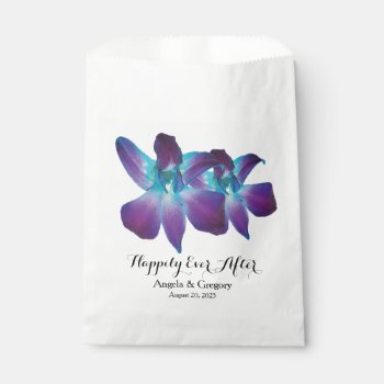Blue Dendrobium Orchid Happily Ever After Wedding Favor Bag by wasootch at Zazzle