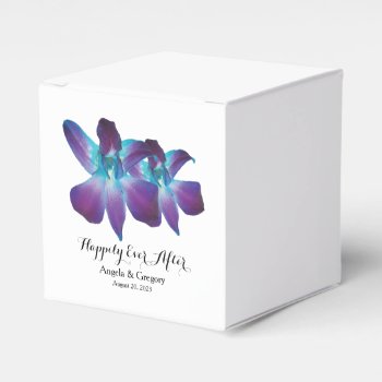 Blue Dendrobium Orchid Happily Ever After Wedding Favor Boxes by wasootch at Zazzle