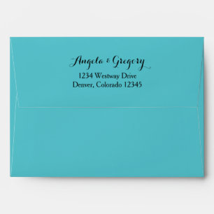 Blue Dendrobium Orchid Wedding Envelope