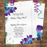 Blue Dendrobium Orchid Wedding Invitation