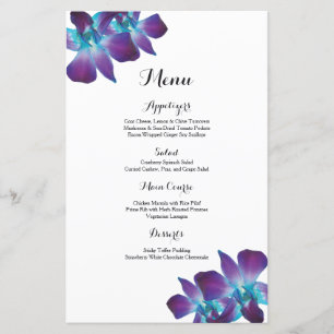 Blue Dendrobium Orchid Wedding Menu
