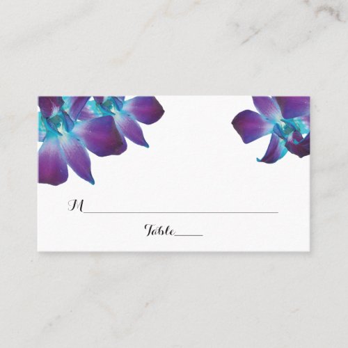 Blue Dendrobium Orchid Wedding Place Cards