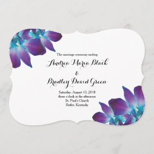 Blue Dendrobium Orchid Wedding Program
