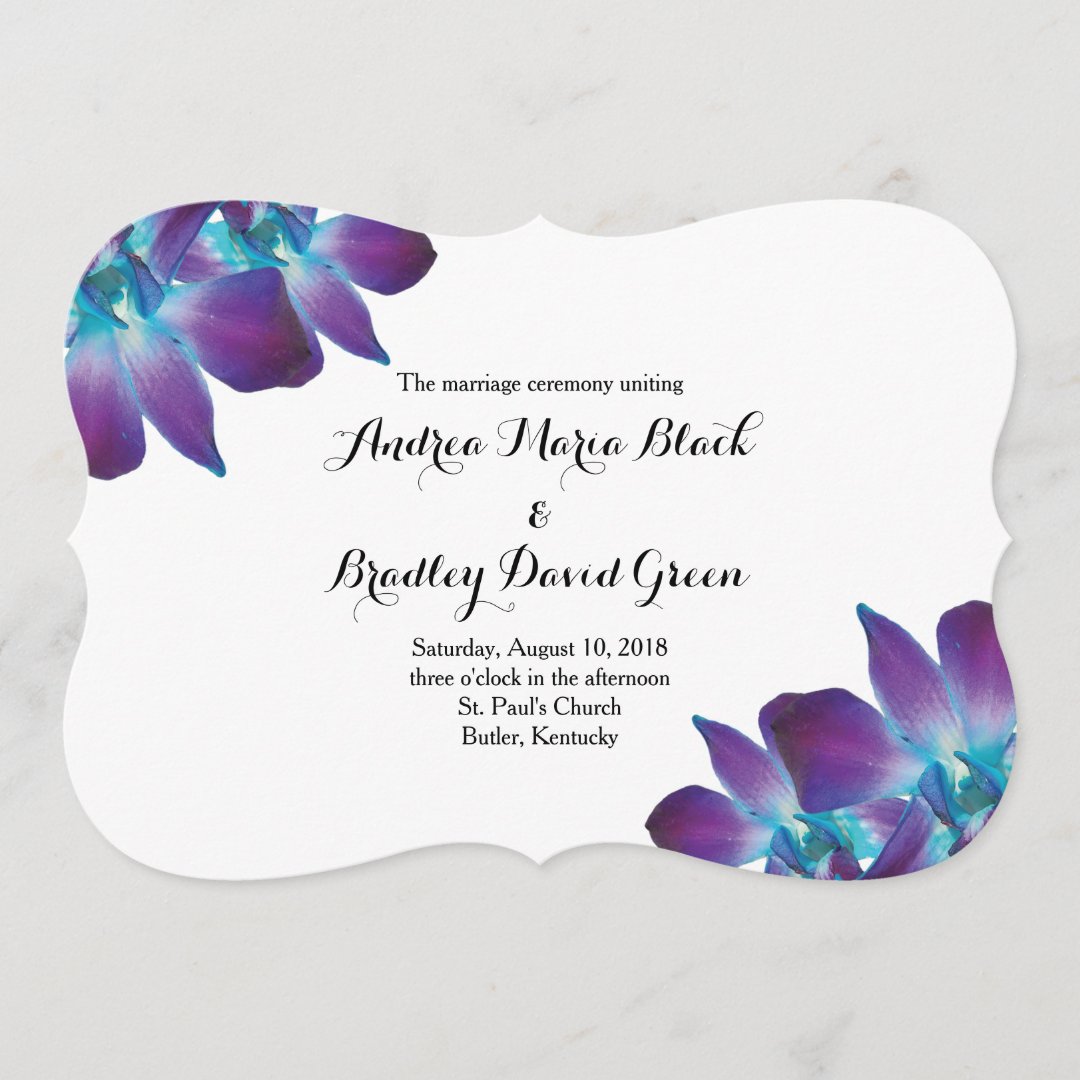 Blue Dendrobium Orchid Wedding Program | Zazzle