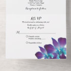 Blue Dendrobium Orchid Wedding RSVP