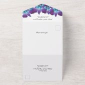 Blue Dendrobium Orchid Wedding RSVP All In One Invitation (Outside)