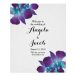 Blue Dendrobium Orchid Wedding Welcome Poster at Zazzle
