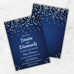 Blue Denim and Diamonds 50th Birthday  Invitation<br><div class="desc">Denim and Diamonds 50th Birthday Party Theme - Blue Denim and Diamonds Elegant 50th Birthday Invitation!</div>