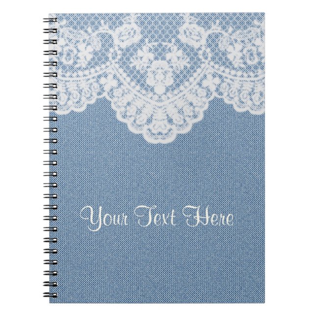 Blue Denim and Lace Notebook (Front)