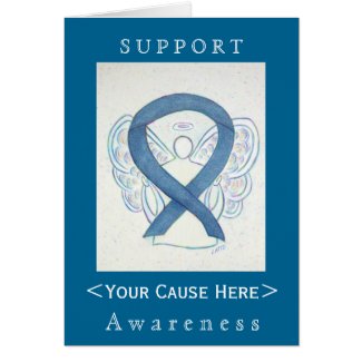 Blue Denim Awareness Ribbon Angel Customized Card