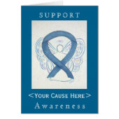 Blue Denim Awareness Ribbon Angel Customized Card (Front)
