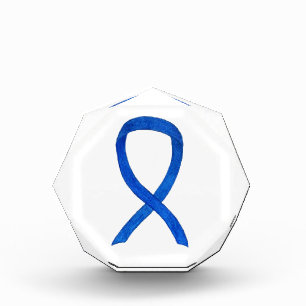 Blue Denim Awareness Ribbon Art Paperweight Award