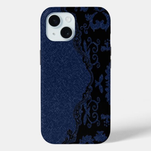 blue Denim black lace  iPhone 15 Case