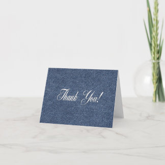 Blue Denim Blank Inside Thank You Card