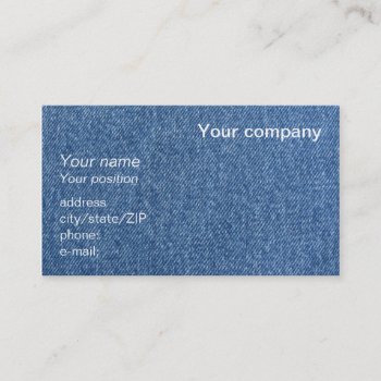 "blue Denim" Business Card by madelaide at Zazzle