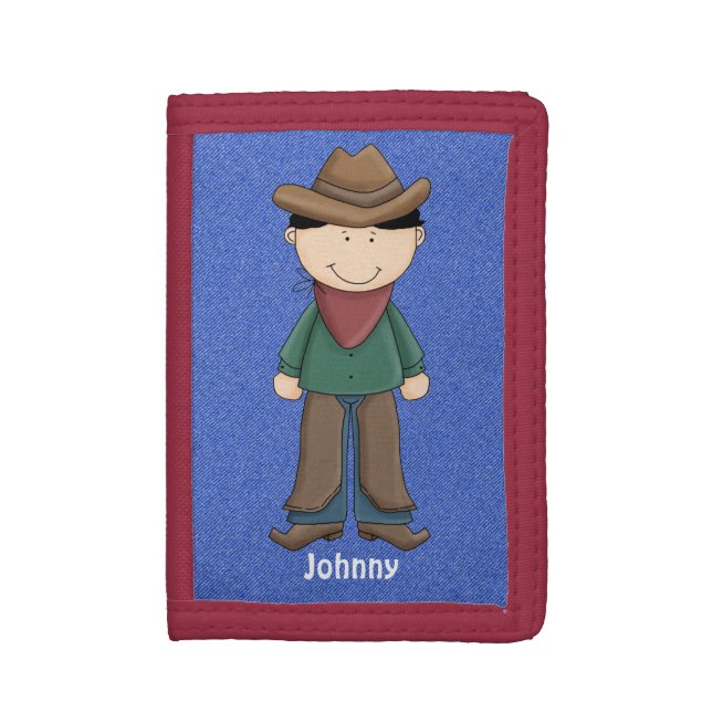 Blue Denim Cowboy Wallet (Front Vertical)