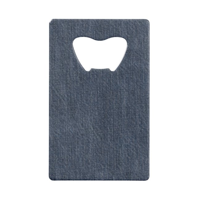 Blue Denim Credit Card Bottle Opener (Front)