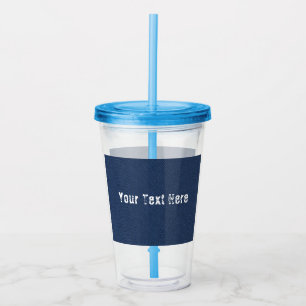 Blue Denim Custom Text Acrylic Tumbler