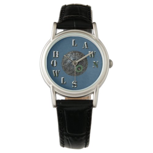 Blue Denim Dimensional Lawn Bowls Ladies Watch