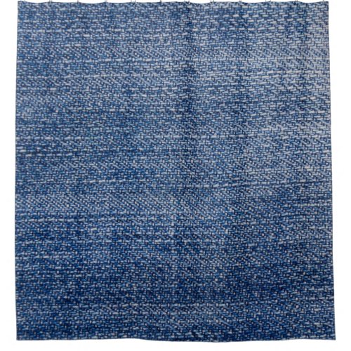 Blue Denim Fabric Jeans Texture Shower Curtain