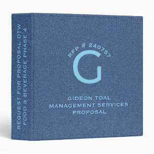 Blue Denim Fabric Texture Custom Logo 3 Ring Binde 3 Ring Binder