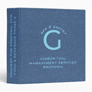 Blue Denim Fabric Texture Custom Logo 3 Ring Binde 3 Ring Binder