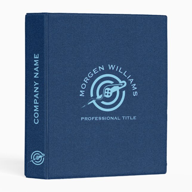 Blue Denim Fabric Texture Mini Binder (Front/Spine)