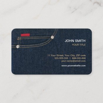Blue Denim Jeans Business Card by BluePlanet at Zazzle