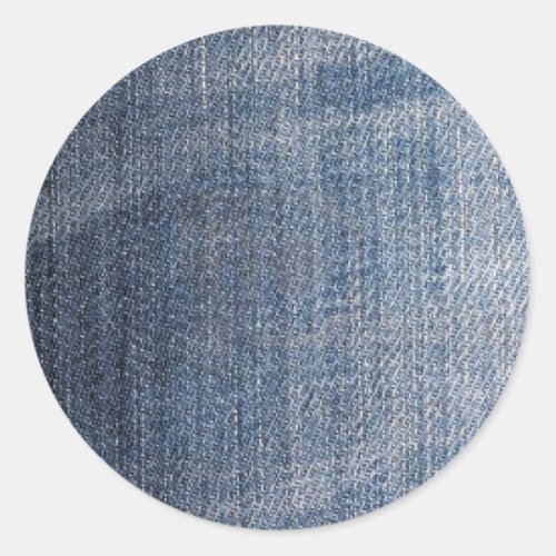 blue denim jeans fabric texture classic round sticker
