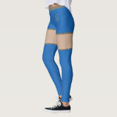 Blue Denim Shorts With Red & White Fishnets Leggings