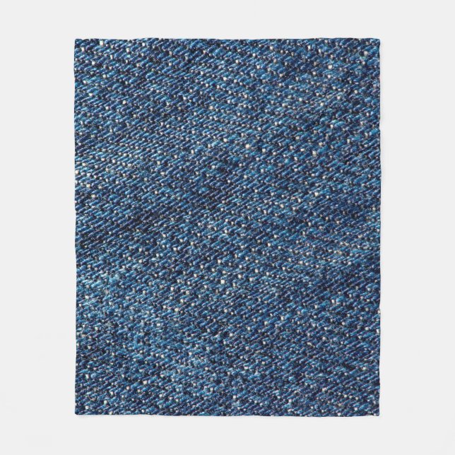 Blue denim jeans texture background. fleece blanket (Front)