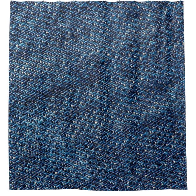 Blue denim jeans texture background. shower curtain (Front)