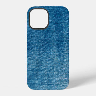 Blue denim jeans texture close up. Blue denim jean iPhone 12 Case