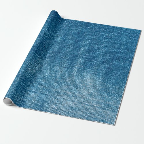 Blue denim jeans texture close up Blue denim jean Wrapping Paper