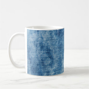 Blue denim jeans texture coffee mug
