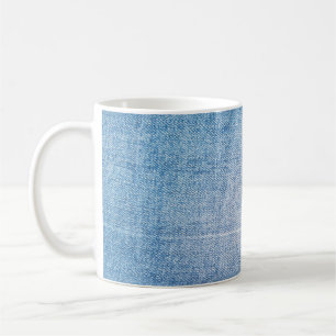 Blue denim jeans texture coffee mug