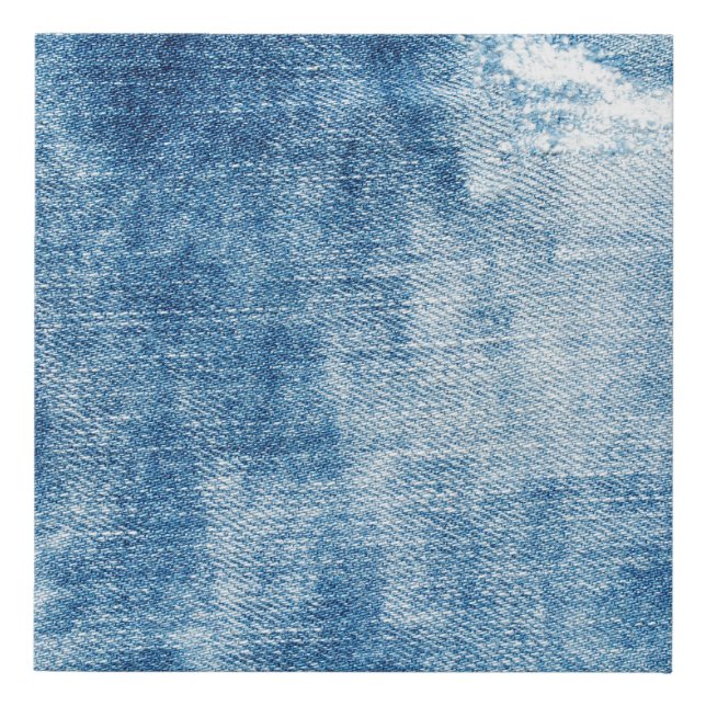 Blue denim jeans texture faux canvas print (Front)