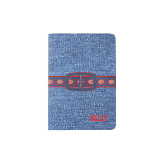 Blue Denim Look Custom Passport Holder