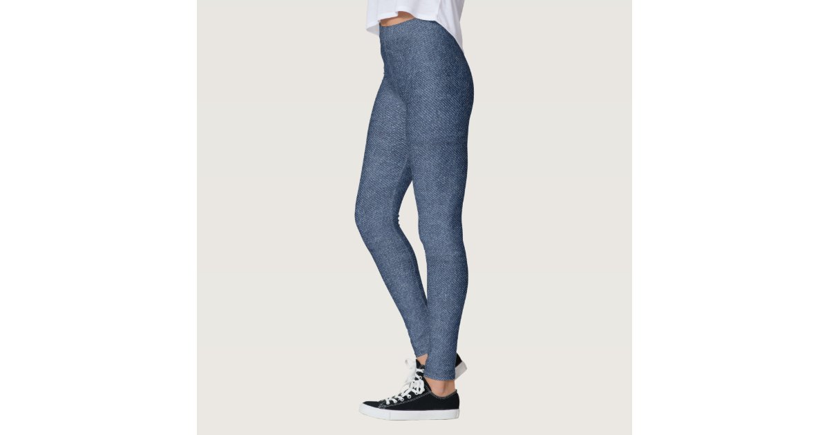 Blue Denim Look Leggings