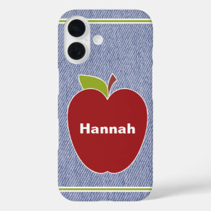 Blue Denim Look Teacher's iPhone 16 Case
