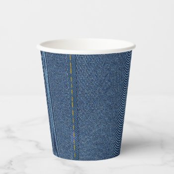Blue Denim Paper Cups by CNelson01 at Zazzle