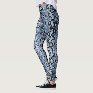 Blue Denim Python Snakeskin Leggings